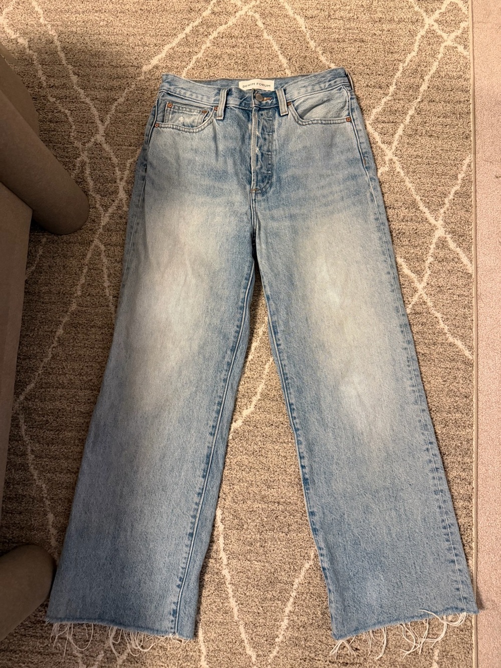 Denim Forum Light Blue Wide-Leg Jeans